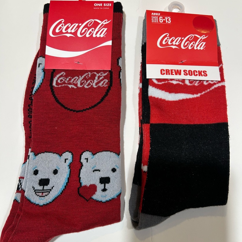 Coca Cola socks. Two total pairs. New with Tags.